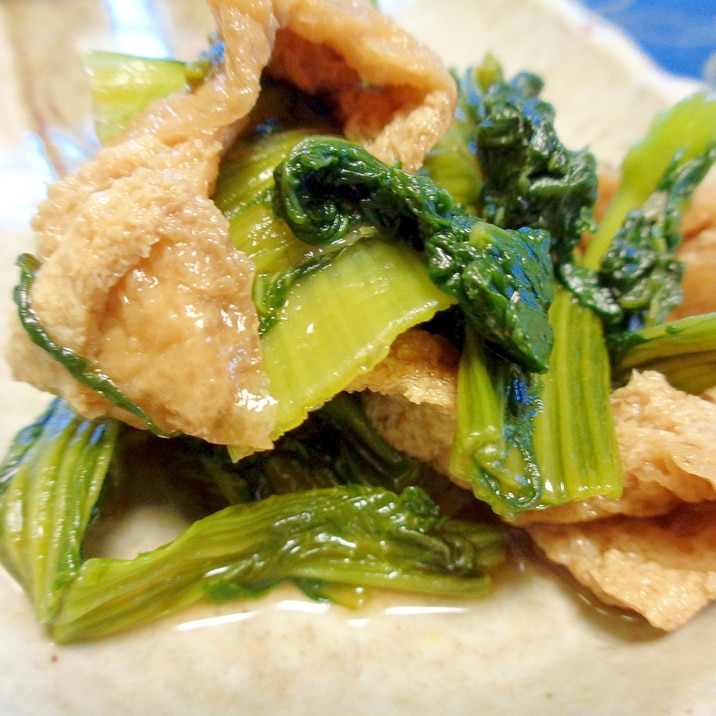 ■１０分で..生高菜と油揚げの甘辛煮びたし